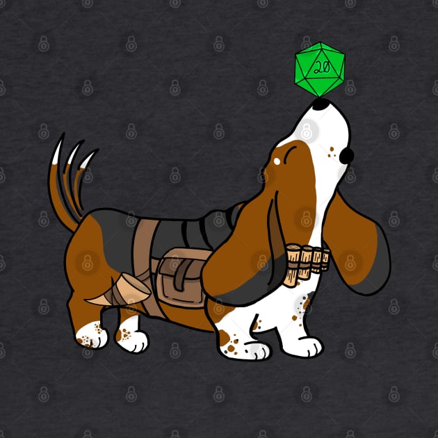 Basset Hound Bard | DND Dogs | Fantasy Art by Roll 4 Cuteness 